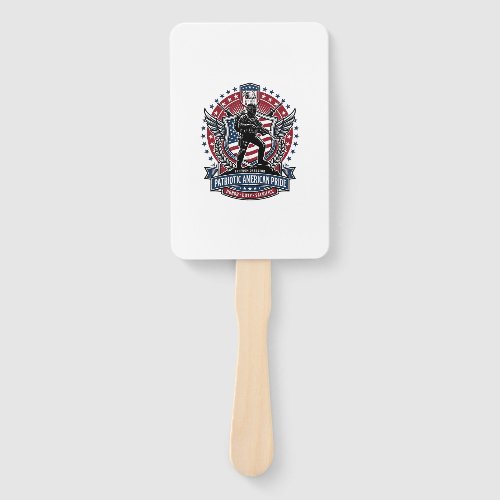 Patriotic Freedom Operator Silhouette Military Ins Hand Fan