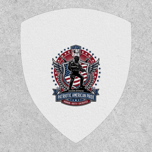 Patriotic Freedom Operator Silhouette Military Ins Patch (Front)