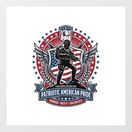 Patriotic Freedom Operator Silhouette Military Ins Window Cling