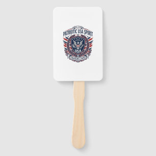 Patriotic Freedom Shield Liberty Icons & Symbols V Hand Fan