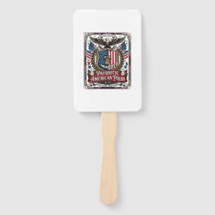 Patriotic Freedom Shield Liberty Icons & Symbols V Hand Fan
