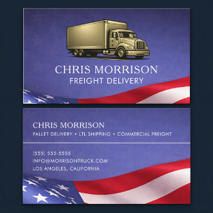 Patriotic Freight Delivery Truck Driver Trucking Business Card