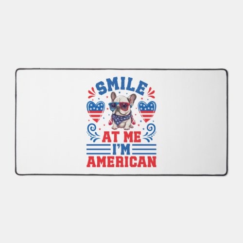 Patriotic French Bulldog for 4th Of July Desk Mat