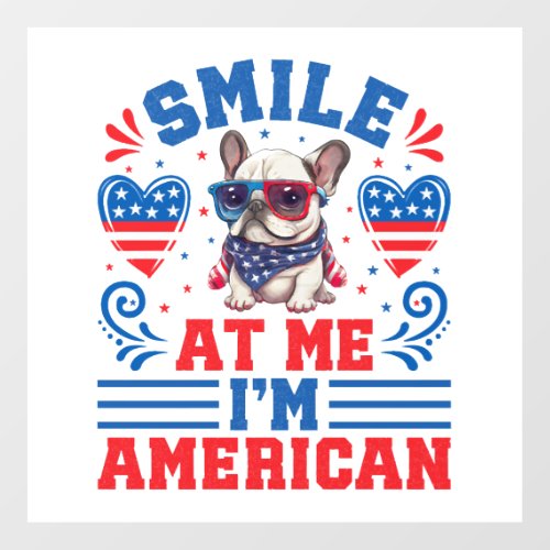 Patriotic French Bulldog for 4th Of July Floor Decals