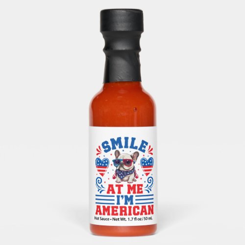 Patriotic French Bulldog for 4th Of July Hot Sauces