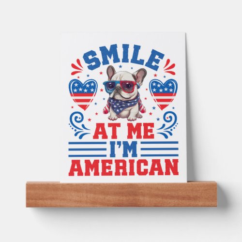 Patriotic French Bulldog for 4th Of July Picture Ledge