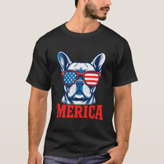 Patriotic French Bulldog 'Merica Frenchie 4th July T-Shirt