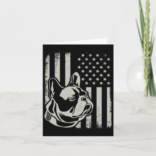 Patriotic French Bulldog Owner Lover American Flag Card