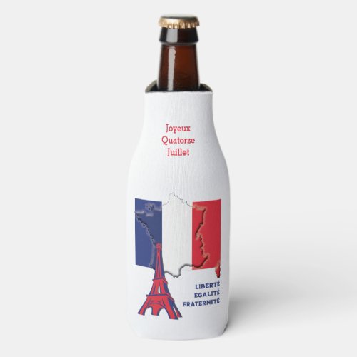 Patriotic French Flag BASTILLE DAY Bottle Cooler