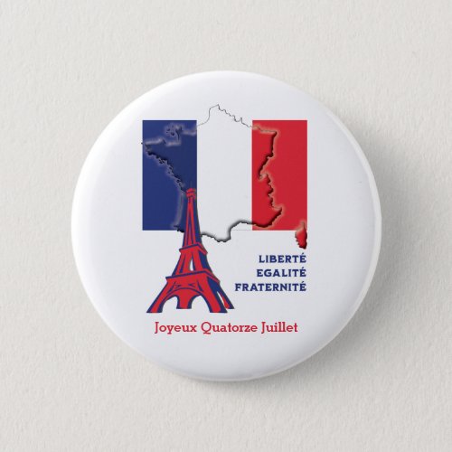 Patriotic French Flag BASTILLE DAY Button