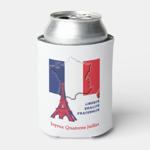 Patriotic French Flag BASTILLE DAY Can Cooler