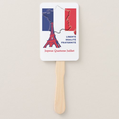 Patriotic French Flag BASTILLE DAY Hand Fan