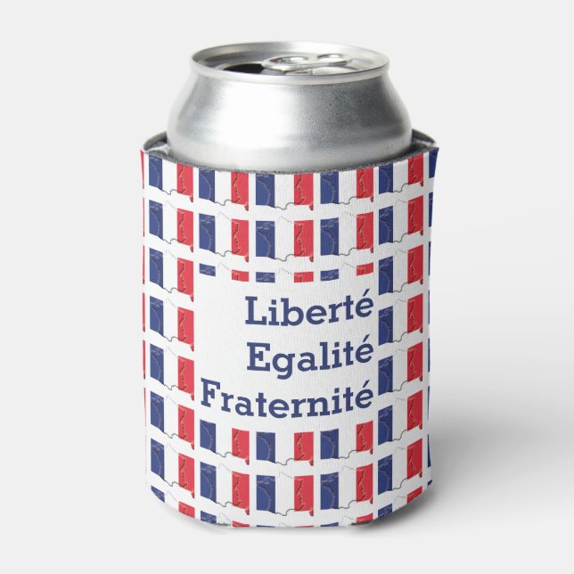 Patriotic FRENCH FLAG Liberté Egalité Fraternité Can Cooler (Can Front)