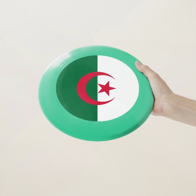Patriotic Frisbee with Flag of Algeria (In Hand)
