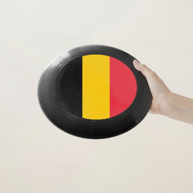 Patriotic Frisbee with Flag of Belgium (In Hand)