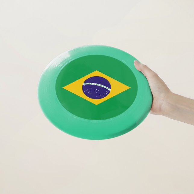 Patriotic Frisbee with Flag of Brazil (In Hand)