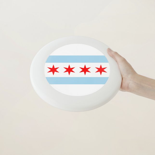 Patriotic Frisbee with Flag of Chicago, Illinois (In Hand)