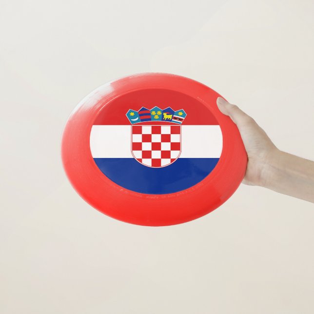 Patriotic Frisbee with Flag of Croatia (In Hand)