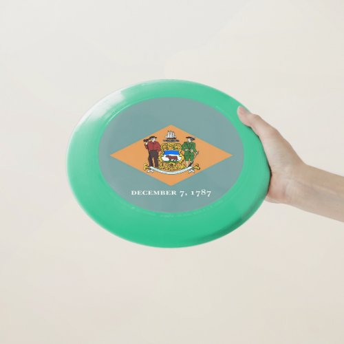 Patriotic Frisbee with Flag of Delaware