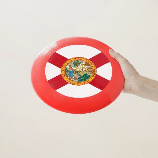 Patriotic Frisbee with Flag of Florida (In Hand)