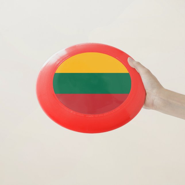 Patriotic Frisbee with Flag of Lithuania (In Hand)