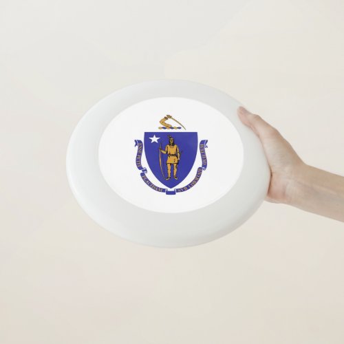 Patriotic Frisbee with Flag of Massachusetts