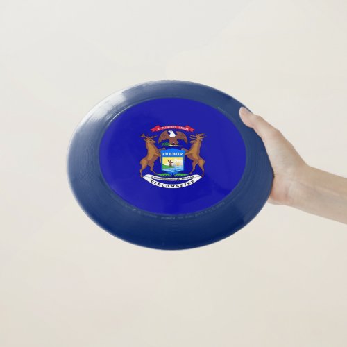 Patriotic Frisbee with Flag of Michigan