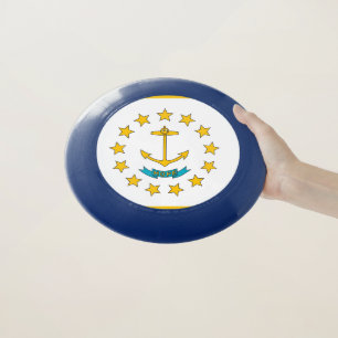 Patriotic Frisbee with Flag of Rhode Island State