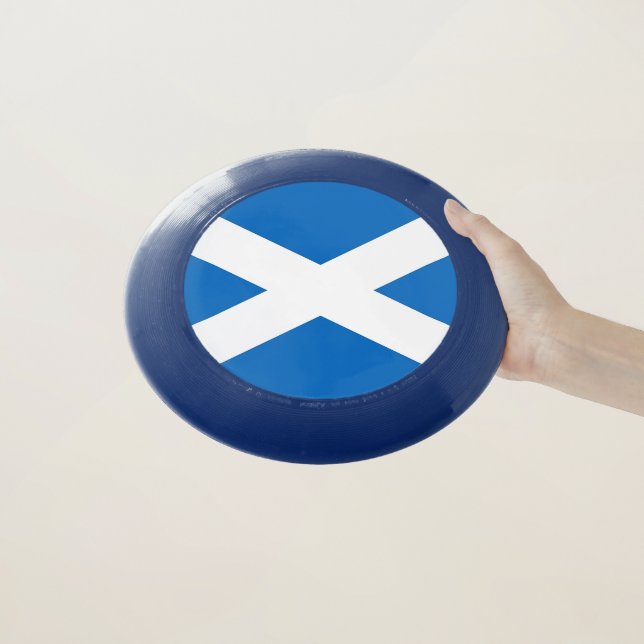 Patriotic Frisbee with Flag of Scotland (In Hand)