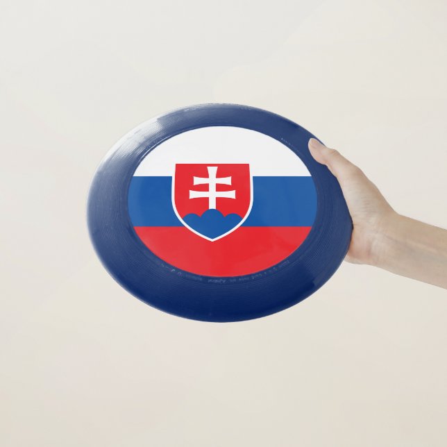 Patriotic Frisbee with Flag of Slovakia (In Hand)