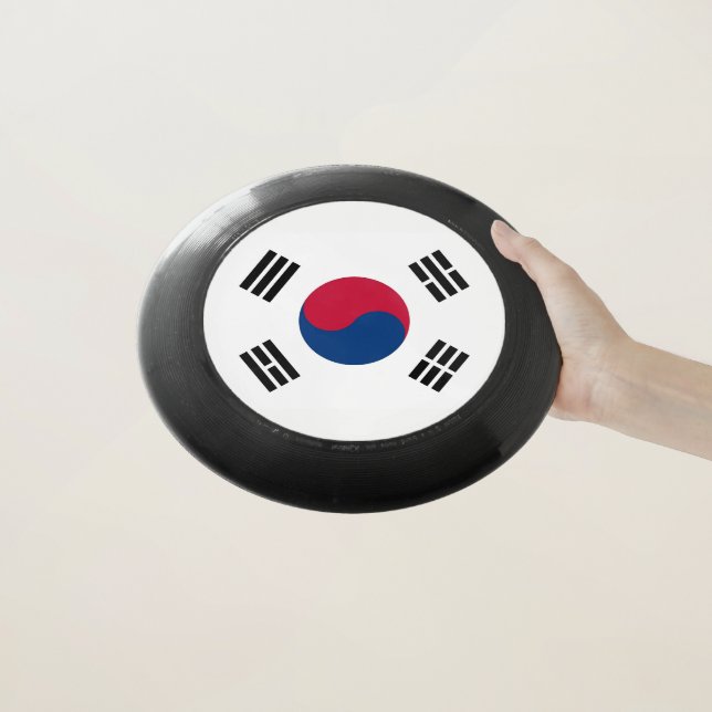 Patriotic Frisbee with Flag of South Korea (In Hand)