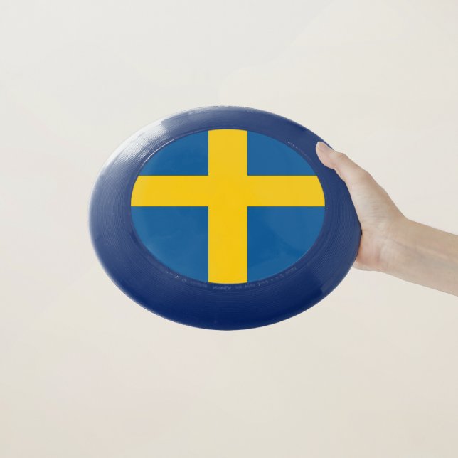 Patriotic Frisbee with Flag of Sweden (In Hand)