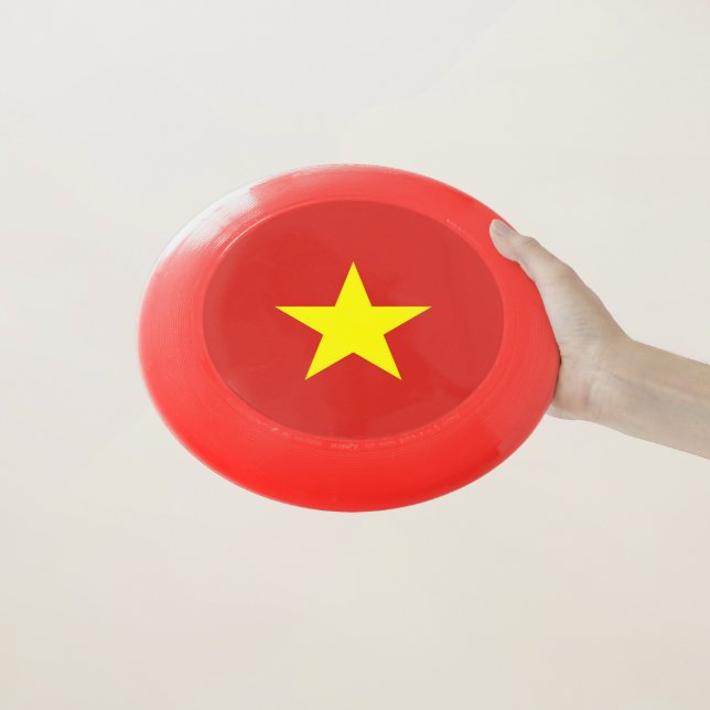 Patriotic Frisbee with Flag of Vietnam (In Hand)