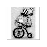 PATRIOTIC FROG ON BIKE, 4TH OF JULY RUBBER STAMP