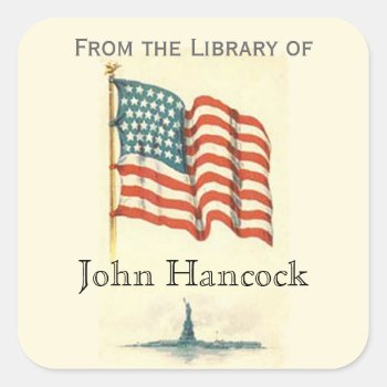 Patriotic "from The Library Of" Sticker by vintageamerican at Zazzle