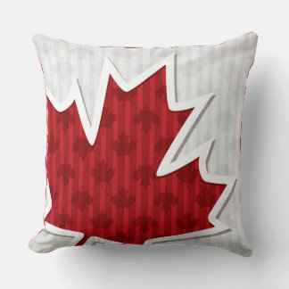 Patriotic Fun Canada Maple Leaf Throw Pillow