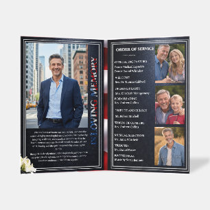 Patriotic Funeral Memorial Program Template Brochure