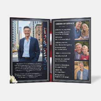 Patriotic Funeral Memorial Program Template Brochure