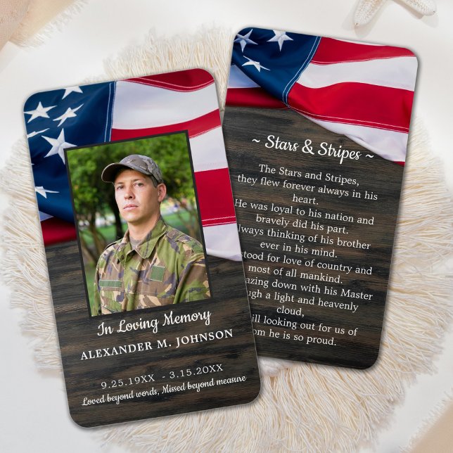 Patriotic Funeral Prayer Card Memorial Keepsake (Creator Uploaded)