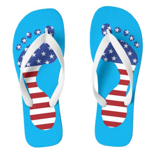 Patriotic Funny Feet Flip Flops