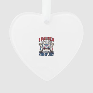 Patriotic Gamer 4th of July Vintage Vector Shirt_1 Ornament