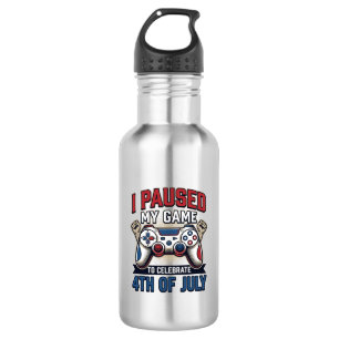 Patriotic Gamer 4th of July Vintage Vector Shirt_1 Stainless Steel Water Bottle