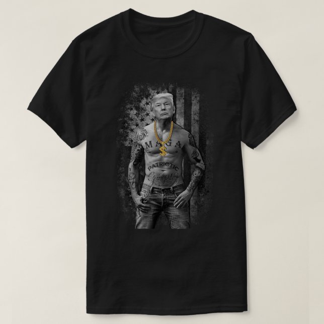 Patriotic Gangster Anti Liberal Pro Trump Republic T-Shirt (Design Front)