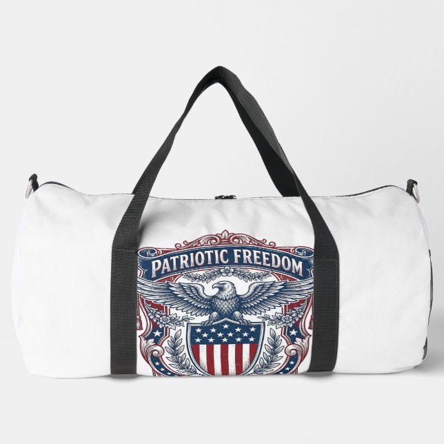 Patriotic Garden Flag Style Vector Graphic Tee_1 Duffle Bag (Front)