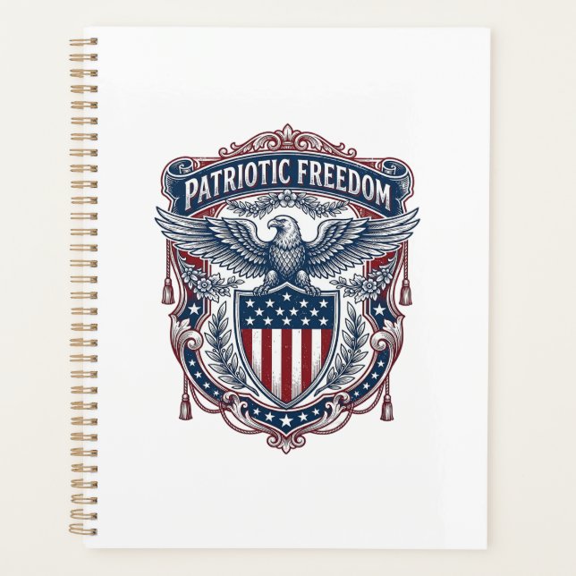 Patriotic Garden Flag Style Vector Graphic Tee_1 Planner (Front)