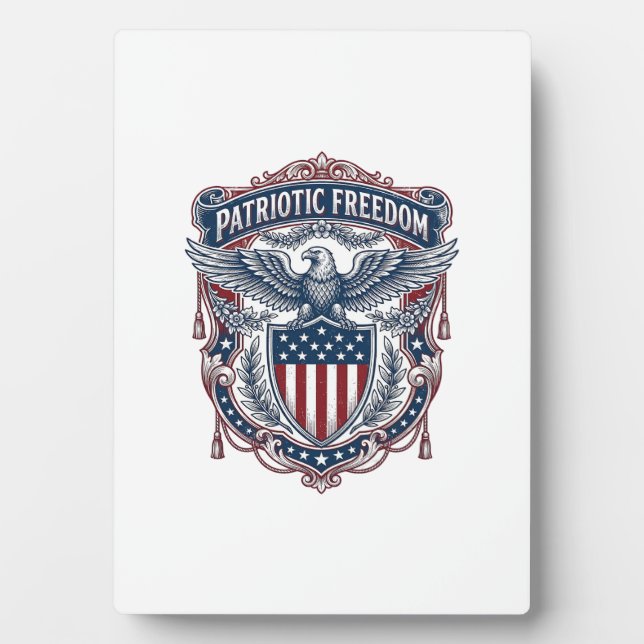 Patriotic Garden Flag Style Vector Graphic Tee_1 Plaque (Front)