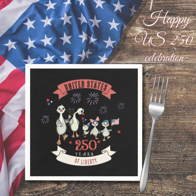 Patriotic Geese Family US 250 Years of Liberty  Napkins (Patriotic Geese Family US 250 Years of Liberty Napkins)