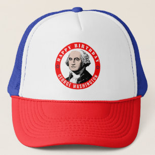 Patriotic George Washington Birthday Trucker Hat