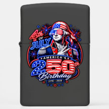 Patriotic George Washington Fireworks Illustration