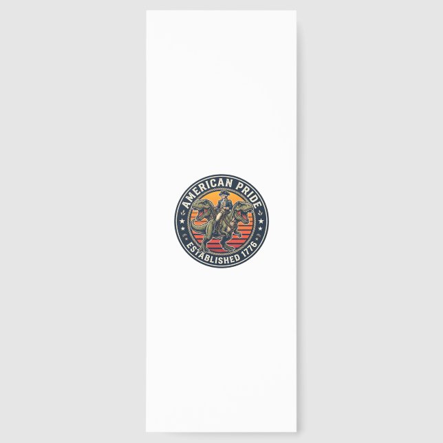 Patriotic George Washington Riding T-rex American  Bookmarks (Front)